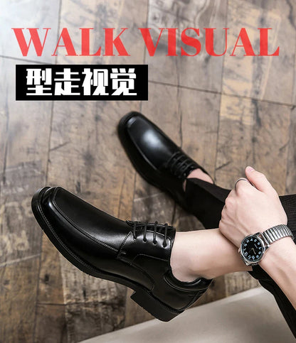 Men's Dress Shoes Classic Formal Leather Shoes For Men Square Toe Social Casual Business Shoes Man Party Wedding Leather Men