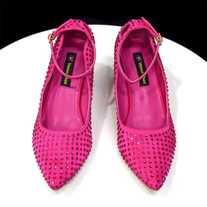 Women's Heels & Bag Set – Rhinestone-Embellished Designer Shoes Perfect for Weddings & Special Occasions