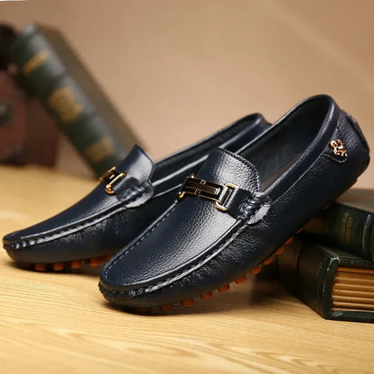 Shoes Men Handmade PU Leather Loafer Casual Driving Flats Slip-on Shoes Luxury Comfy Moccasins White Loafers Shoes for Men