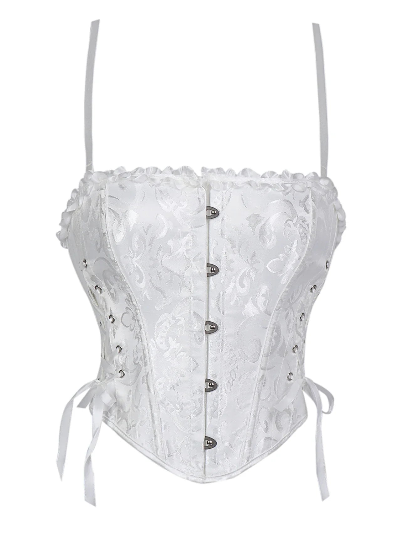 Double halter lace-trimmed corset for ladies a court shaping top
