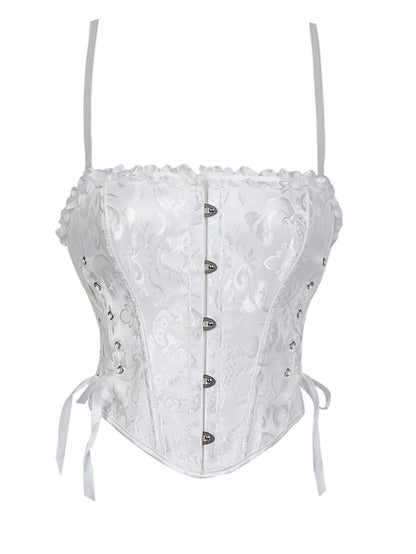 Double halter lace-trimmed corset for ladies a court shaping top