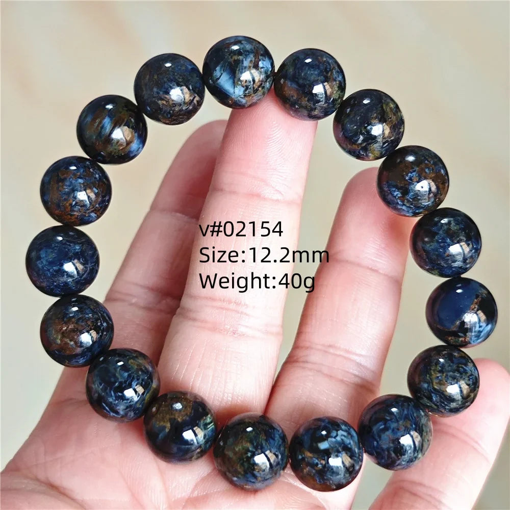Natural Blue Pietersite Bracelet Women Men Beads Round Beads Chatoyant Cat Eye Fire Pietersite Namibia AAAAAA