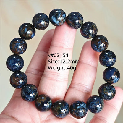 Natural Blue Pietersite Bracelet Women Men Beads Round Beads Chatoyant Cat Eye Fire Pietersite Namibia AAAAAA