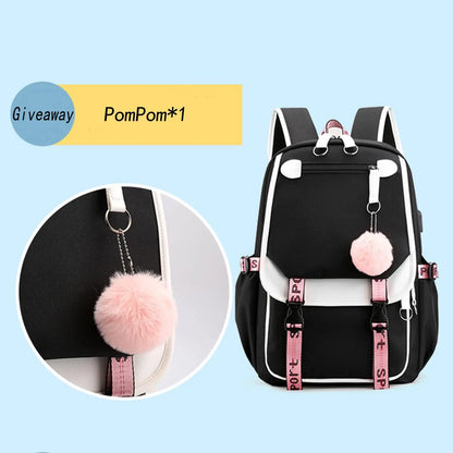 Backpack Cartoon Rucksack Girls School Bag High Capacity Women Backpack