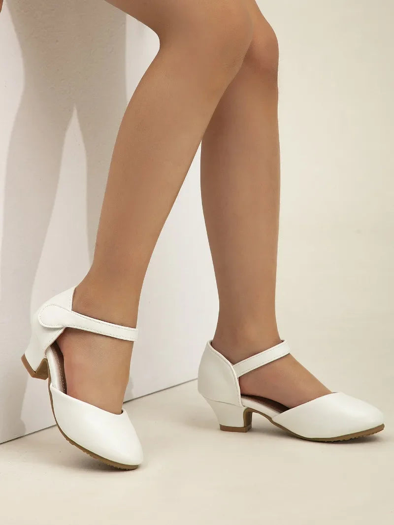 New Elegant Kids High Heels Fashion Stage Performance Princess Shoes for Girls Sweet Versatile Children Fashion Causal Sandals