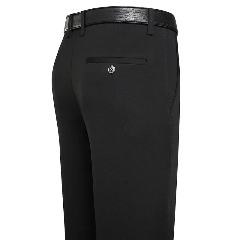 Spring Summer Men's Casual Pants Stretchy Suit Pants Formal Business Trousers Plus Size 46 48 Classic Navy Blue Trousers