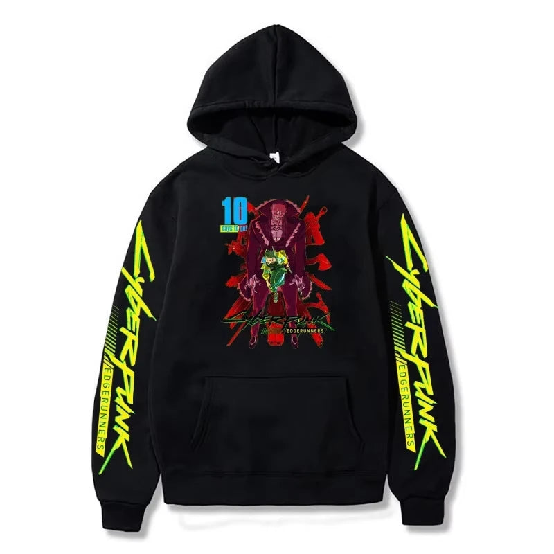 Cross-border Cyberpunk Cyberpunk Print Series Autumn and Winter Men's Hoodies Adult Casual Comfort Long Sleeve Sweatshirts