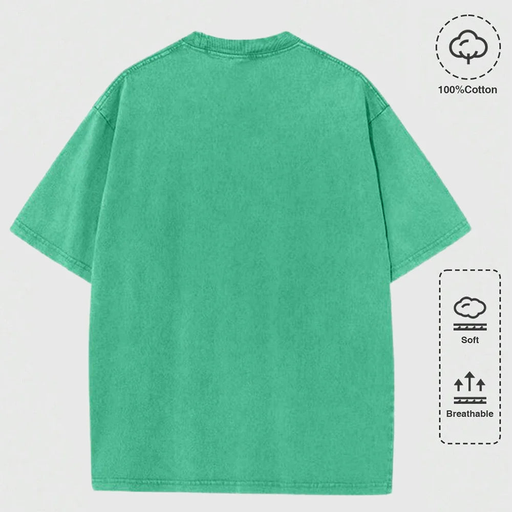Movie Friends Print Washed T-Shirts Women Cotton Oversize T Shirt Summer Soft Short Sleeve Tops Street O-Neck Clothes