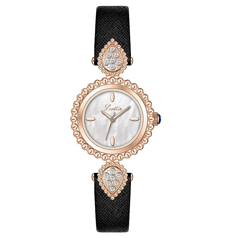 Women Watch Light Luxury Brand Shell Faced Diamond Watches Waterproof Leather Strap Ladies Fashion Quartz Wristwatch gift
