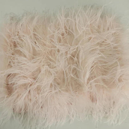 True ostrich feather Multicolor Mini Skirt Elastic Waist  Sexy Clothing Club Party Dance Rave Short Skirt Note select 3 colors