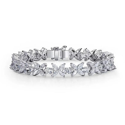 Luxury Butterfly Moissnaite Tennis Bracelets with Certificate /High Carbon Diamond Bracelet for Women 100% S925 Silver Jewelry