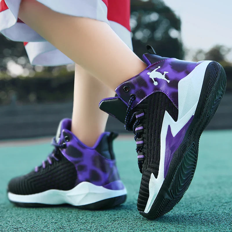 High Quality Children Casual Shoes Mesh Sneakers Comfortable Boy's Sport Shoes Fashion Cushioning Non-slip Kids Basketball Shoes