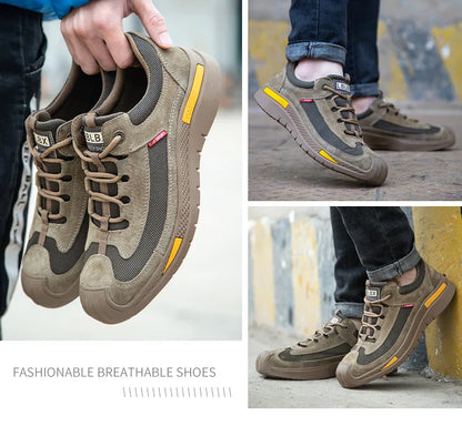 Man Safety Shoes Puncture-Proof Work Sneakers Lightweight Work Shoes Men Steel Toe Shoes Safety Boots Indestructible Shoes