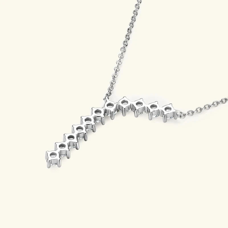 1.7cttw D color Moissanite Earrings Necklace 925 Sterling Silver Y-Shaped Pendant Necklaces Jewelry Set For Women Charming Gift