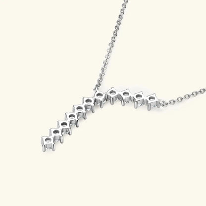 1.7cttw D color Moissanite Earrings Necklace 925 Sterling Silver Y-Shaped Pendant Necklaces Jewelry Set For Women Charming Gift