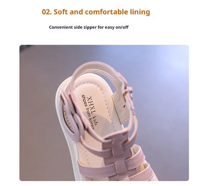 2026 Fashion Kids Sandals Children's Design Hollow-out Multicolor Sport Sandals Soft Flat Strappy Sandals Girls Cute Beach Shoes