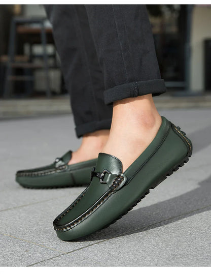 Genuine Leather Men Casual Shoes Luxury Brand Mens Loafers Moccasins Breathable Slip on Italian Driving Shoes Chaussure Homme