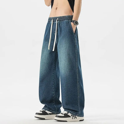 Straight Jeans 2026 New Men's Clothes Wide-leg Baggy Casual Trousers Fashion Hip-hop Loose Jeans Streetwear Male