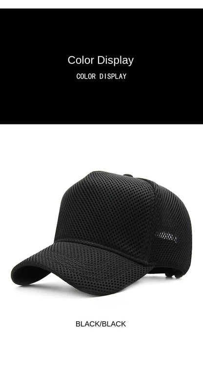 Big Head Plus Size Summer Mesh Baseball Cap for Men Women Trucker Breathable Hat Adjustable for Outdoor Sports Running