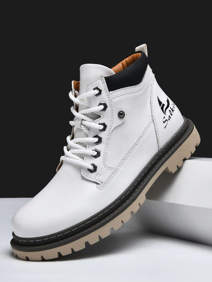 Handmade Men Boots Ankle Winter Leather Shoes Autumn Outdoor Hiking Boots Sneakers Hombres Botas High Top Footwear Anti Slip