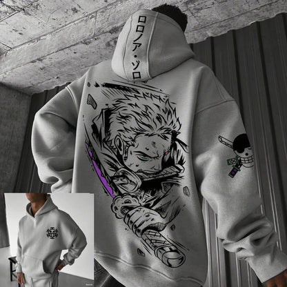 Anime Men Hooded Sweatshirt Spring Autumn Cotton Streetwear Casual Hoodie Graphic Print Cosplay Long Sleeve Tops