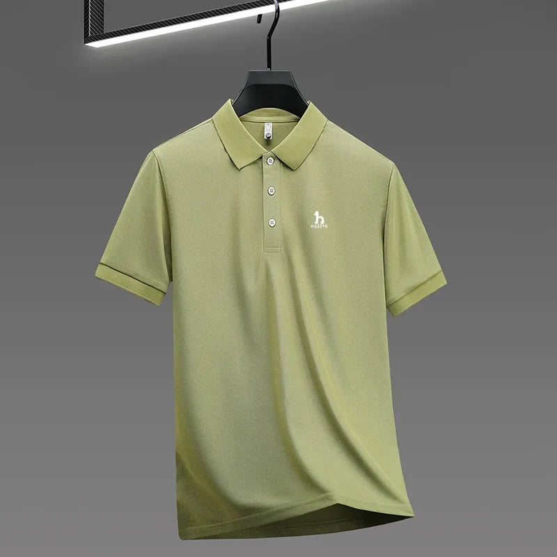 New Men's High End Brand Lape Short Sleeved Polo Shirt Summer Fashion Letter Print T-Shirt Casual Business Office Men's Clothing