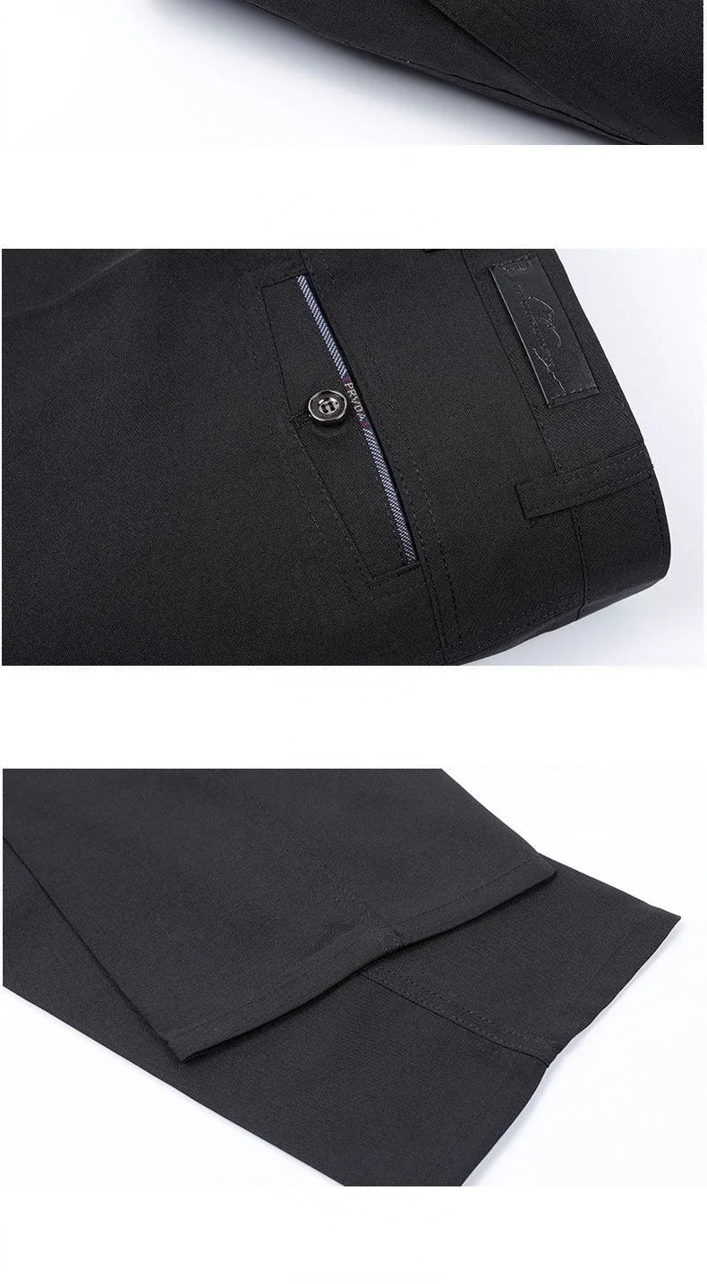 Mens Formal Pants Summer Thin Autumn Thick Black Blue Grey Stretch Bussiness Loose Suit Office Plus Size Trousers GOZBKF