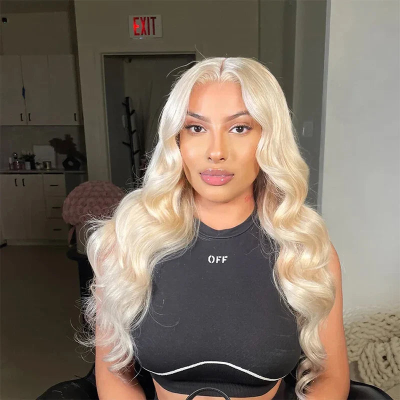 220% Density 38 Inch 613 Honey Blonde Straight Lace Front Wig Human Hair 13x6 HD Transparent Lace Frontal Wigs Pre Plucked