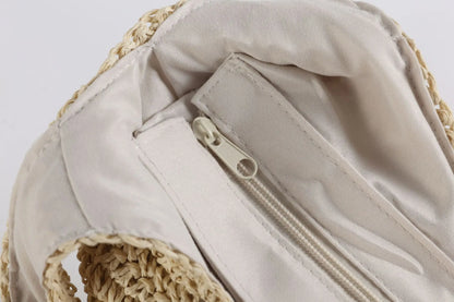 2023 Fashion Rattan Women Shoulder Bags Wikcer Woven Female Handbags Large Capacity Summer Beach Straw Bags Casual Tote Purses