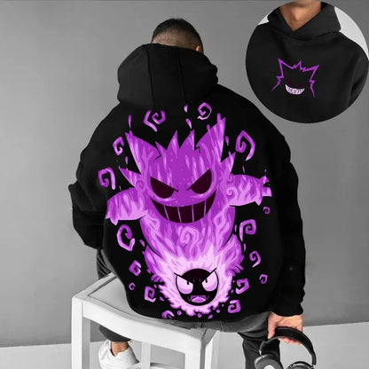 Pokémon Gengar Double-sided Printing Hoodie for Men Women 2025 Autumn/Winter New Y2K Harajuku Plus Size Casual Sweatshirt Top
