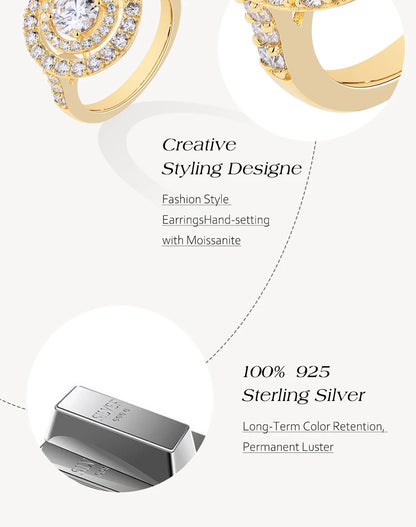 S925 Sterling Silver Moissanite Rings for Women Oval Cut 1.5CT Diamond Engagement Wedding Jewelry Gift With Certificate