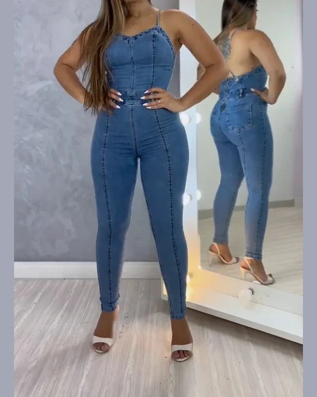2024 New Tight Shaper Sexy Figure Peach Buttocks Slim Fit Women's Denim Jumpsuit Push Up Modeling Booty Enhancer Control Panties