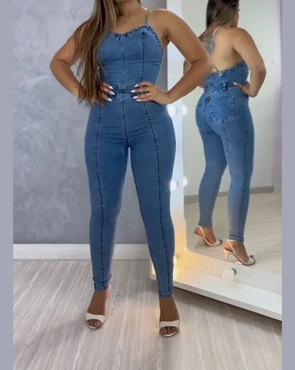 2024 New Tight Shaper Sexy Figure Peach Buttocks Slim Fit Women's Denim Jumpsuit Push Up Modeling Booty Enhancer Control Panties