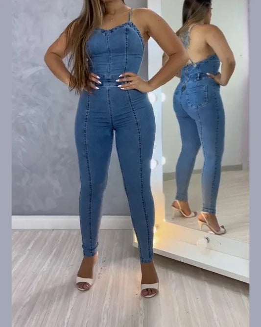 2024 New Tight Shaper Sexy Figure Peach Buttocks Slim Fit Women's Denim Jumpsuit Push Up Modeling Booty Enhancer Control Panties