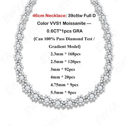 Luxury Sunflower 2.8-5.8cttw Full D Color Moissanite Drop Earrings for Women S925 GRA Certified Diamond Tassel Earring Gift