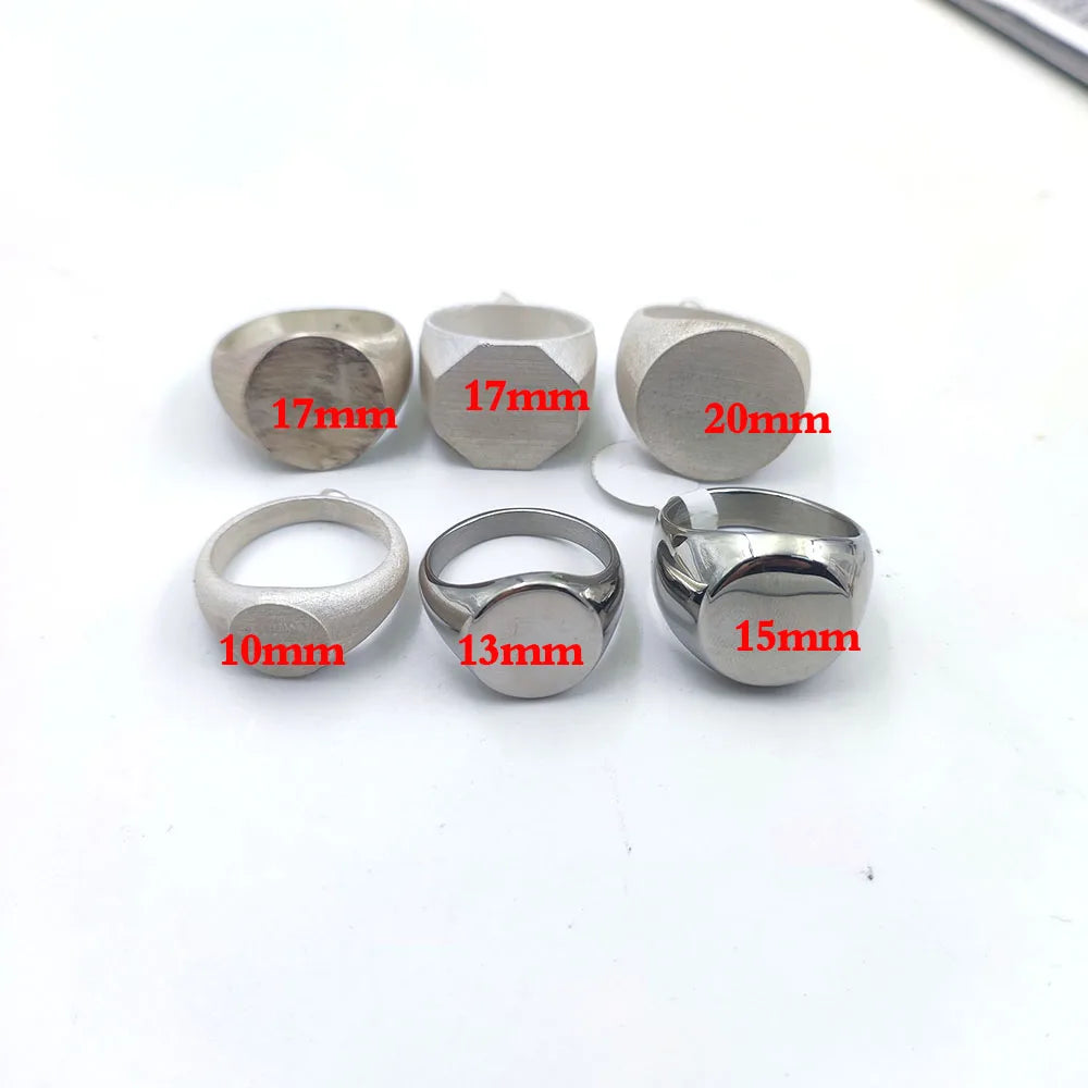 Custom  Engraved Pinky Ring 13mm Round Signet  Ring Custom Family Badge ring for Women Men Ring Copper Jewelry