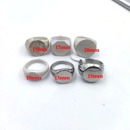 Custom  Engraved Pinky Ring 13mm Round Signet  Ring Custom Family Badge ring for Women Men Ring Copper Jewelry