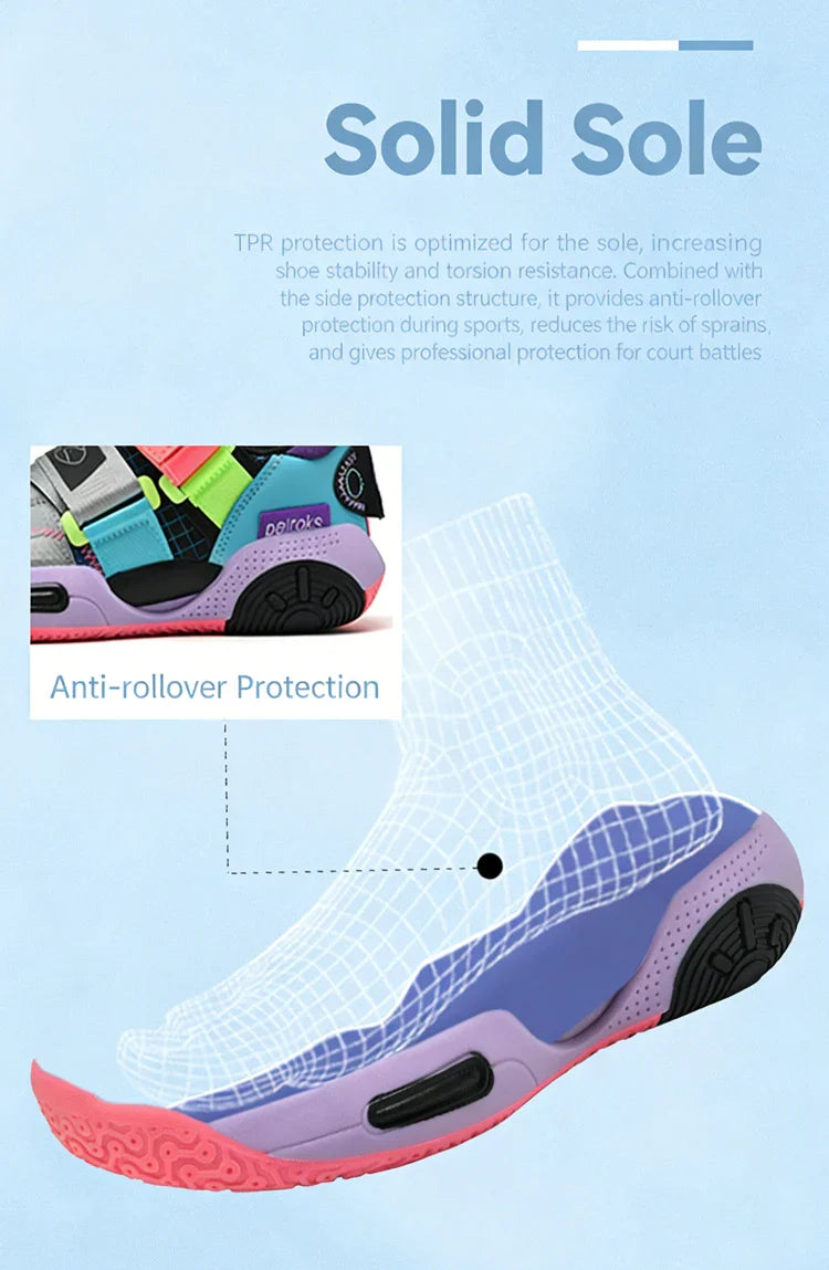Children‘s Basketball Shoes Non-slip Breathable Training Sneakers Sport Boys Outdoor Comfortable Running Shoes