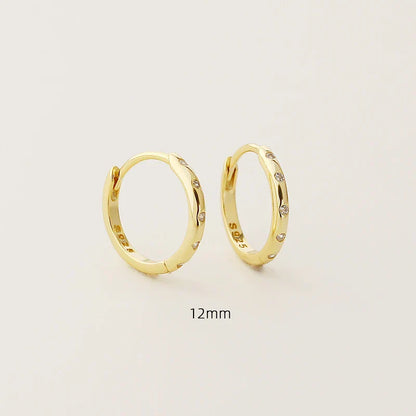925 Sterling Silver Fashion Simple Piercing Ear Closure Statement Stacked Ear Hoop Earrings for Women Huggies Jewelry