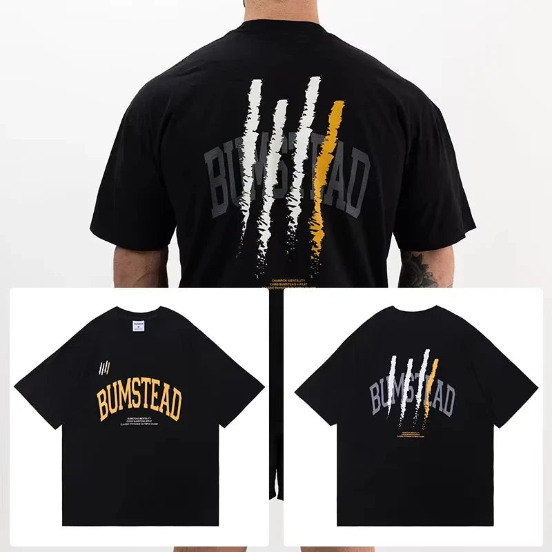 Fitness Men's Cotton T-Shirt Muscle Running Short Sleeve Crew Neck Summer Collection Sweatshirt for Men Oversized