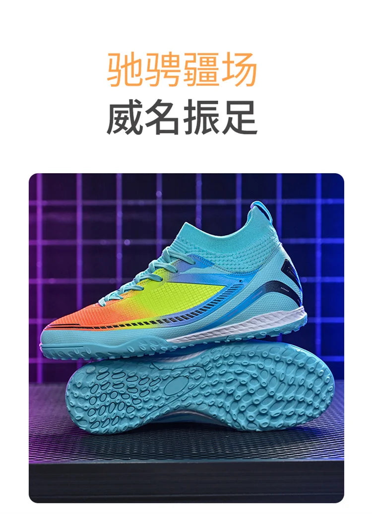 Mens Soccer Shoes TF/FG High Ankle Football Boots Kids Women Outdoor Sports Shoes Multicolor Training Match Athletic Sneakers