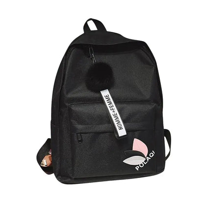 Printed Leaves Backpack Large Capacity Rucksack Zipper Portable Knapsack Female Shoulder Bag Simple Student Schoolbag