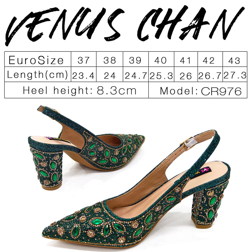 Black Color Elegant High Heels Nigeria Popular Design African Ladies Shoes And Bag Set For Party