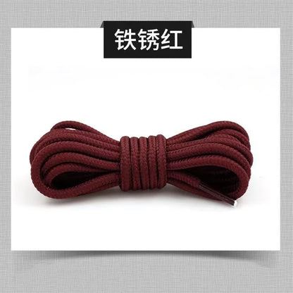 2pcs/ Pair Round Solid Polyester Black Brown Shoelaces For Marten Boot Women Men Outdoor Hiking Boots Sports Shoes Lace Strings