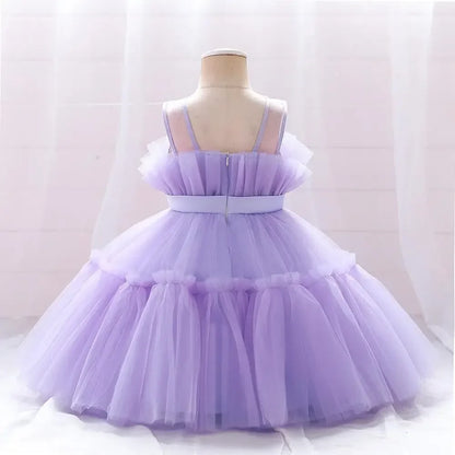 Baby Yellow Dress For Girls Kids Wedding Bridesmaid Dresses Toddler Tulle Birthday Princess Party Dress Infant Outfits Vestidos