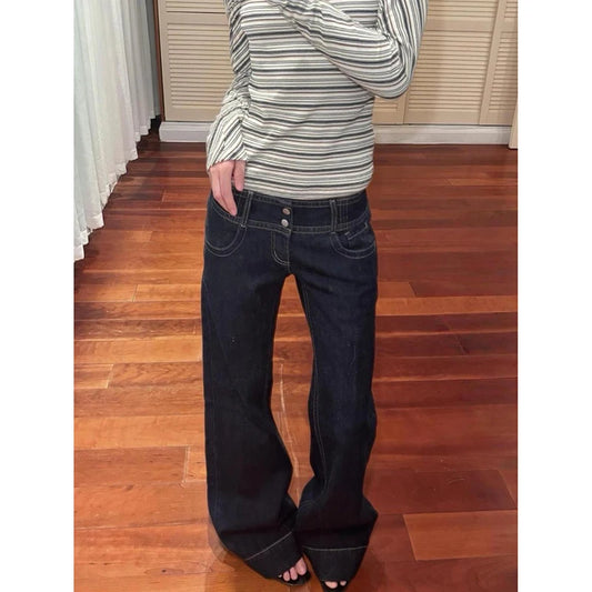 Women Blue Y2k Baggy Straight Jeans Harajuku Vintage Boyfriend Denim Trousers Japanese 2000s Style Jeans Pants Oversize Clothes