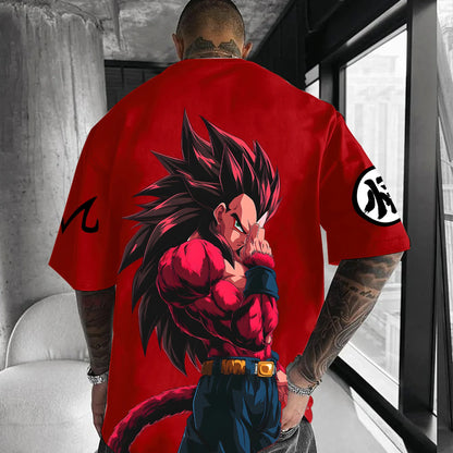 Animation Lianprint T-Shirt Summer New Men's Clothing Street Hip Hop Loose Casual Versatile Short Sleeve Top