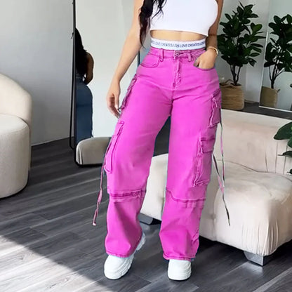 Woman Jeans High Waist Washed Denim Pants Spring Autumn Casual Clothing Slim Fit Elegent Chic Trousers Fashion Y2k New Products