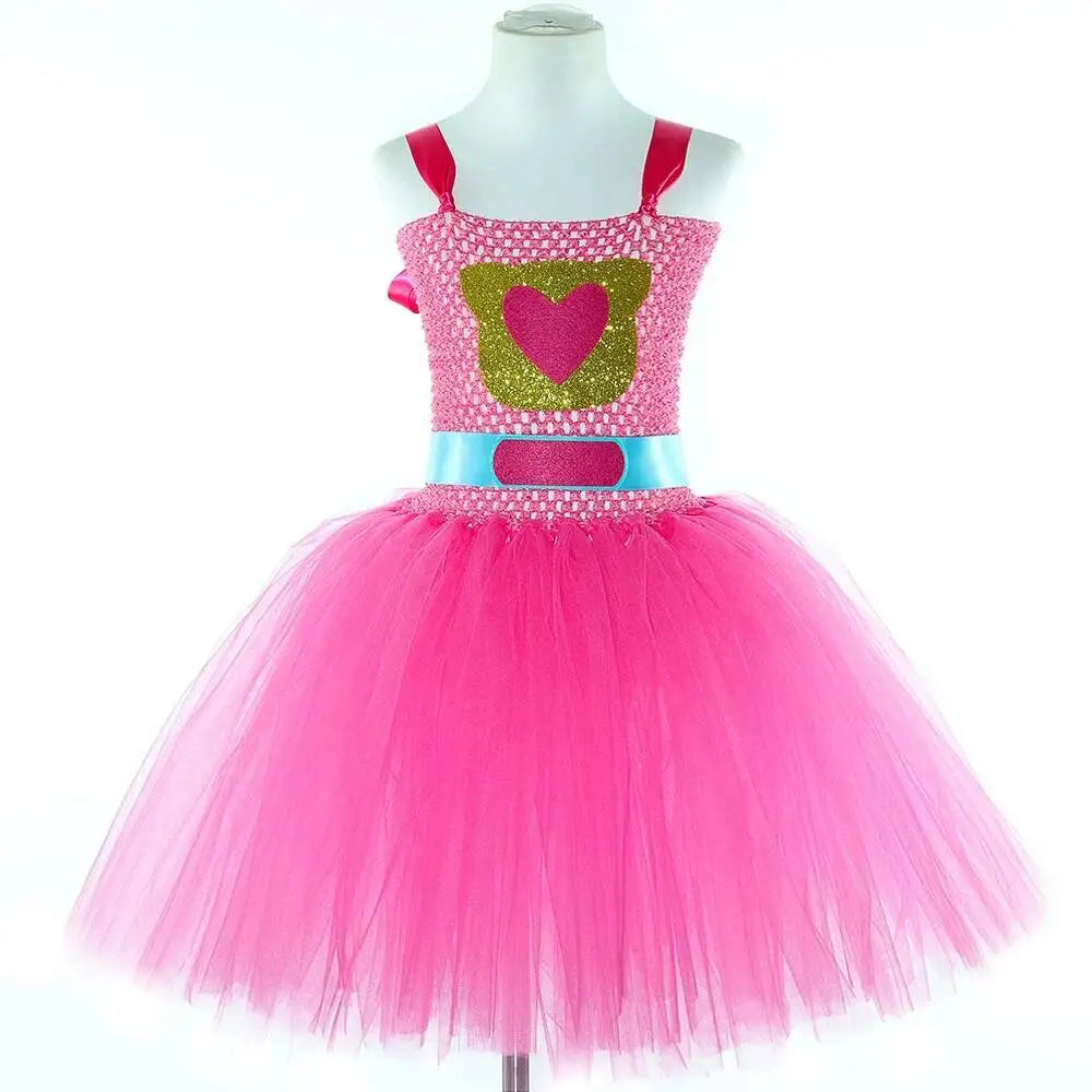 Super Kitty Costumes for Girls Super Cat Tutu Dress for Kids Christmas Halloween Outfits Children Animal Clothes with Eyes Patch