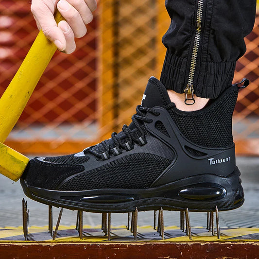 Men's protective shoes, breathable, lightweight, and safe shoes, anti-smashing and anti-puncture work shoes, steel-toe shoes